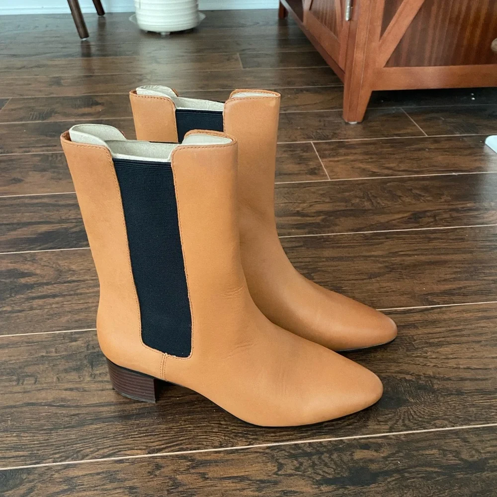 J.Crew • Leather High-Shaft Stacked Heel Boot - Picture 10 of 10